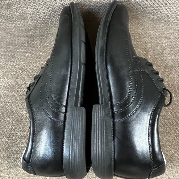 NUNN BUSH Men’s Black Wingtip Lace Up Leather Dress Shoes sz 9.5M LIKE NEW - Picture 13 of 16
